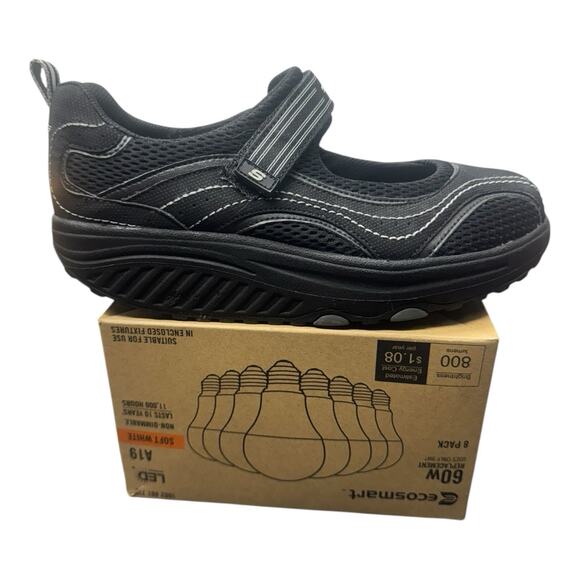 Skechers Shape Ups Black Mary Jane Walking Exercise Sneakers 7.5 Toning Exercise - Picture 6 of 11